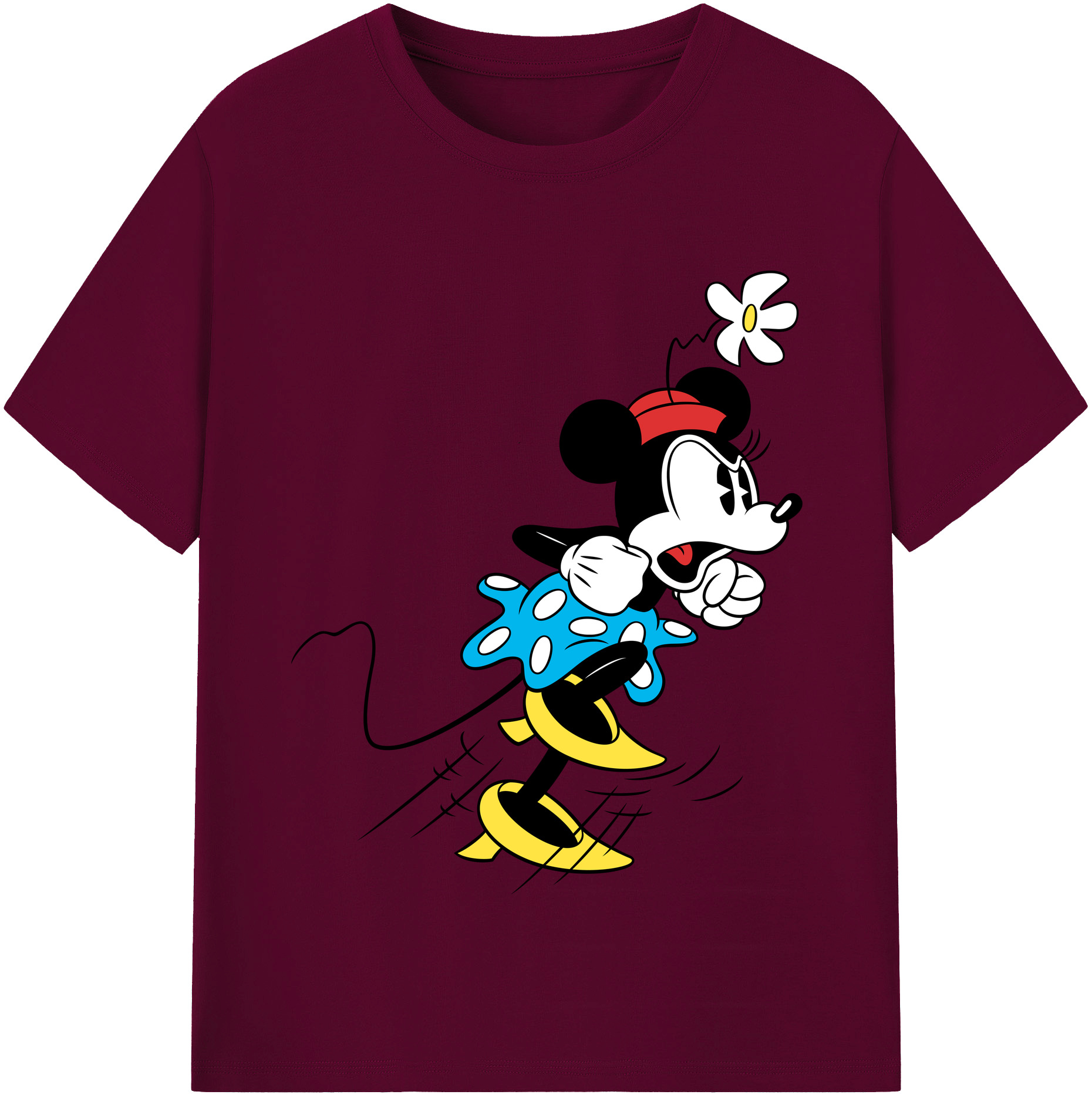 （画像用） ミッキーマウス Mickey Mouse レディースカジュアルプリントTシャツ（綿100％）